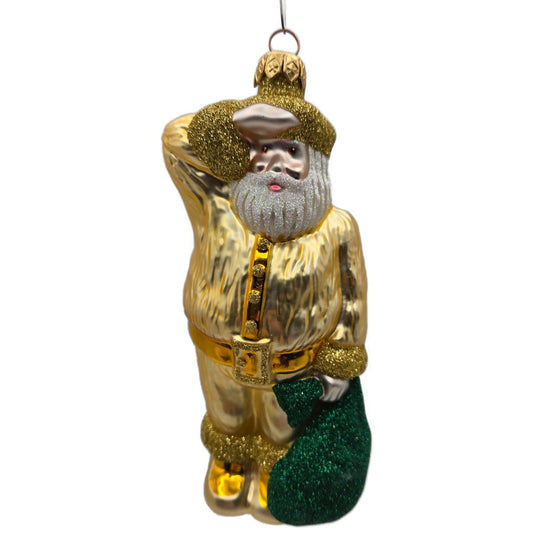Patricia Breen A Santa for Thomas Gold Green Bag Christmas Tree Ornament