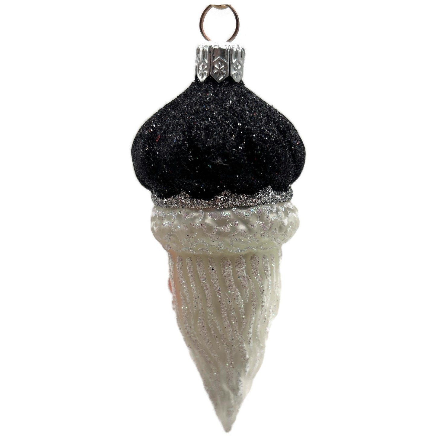 Patricia Breen Miniature Minsk Santa Head Black Christmas Tree Ornament CATZ