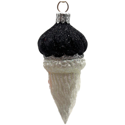 Patricia Breen Miniature Minsk Santa Head Black Christmas Tree Ornament CATZ
