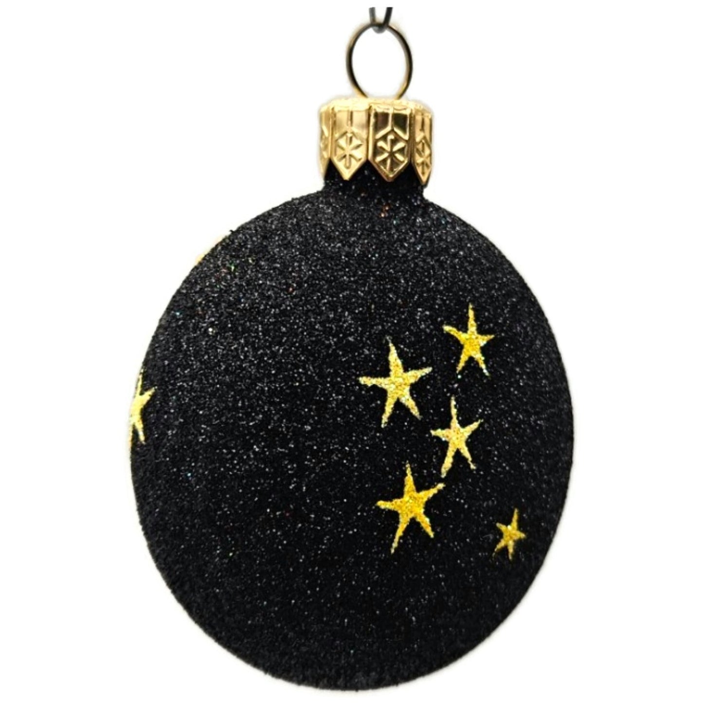Patricia Breen Salem Medallion Black Yellow Moon Glass Halloween Ornament 2212