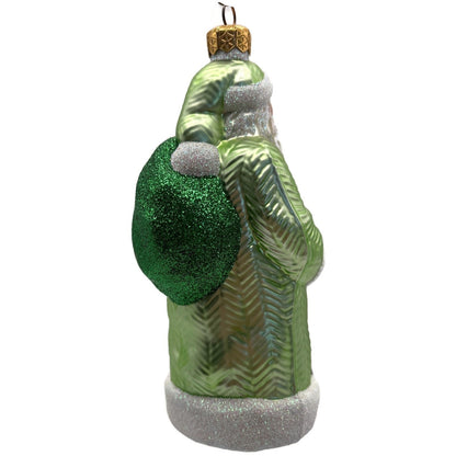 Patricia Breen Santa of the Mead Green White Trim Christmas Tree Ornament