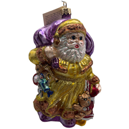 Larry Fraga Magical Santa Claus Yellow Glitter Series Christmas Tree Ornament