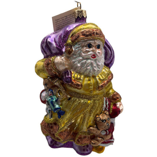 Larry Fraga Magical Santa Claus Yellow Glitter Series Christmas Tree Ornament