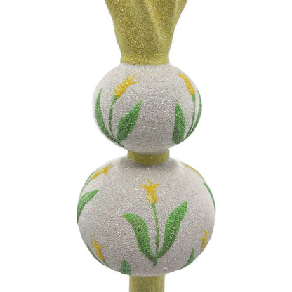 Patricia Breen Miniature Tulip Finial Flowers White Yellow Spring Tree Topper