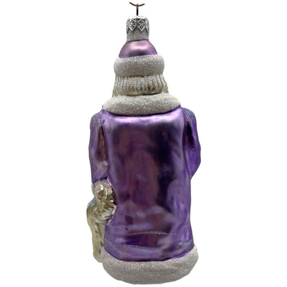 Patricia Breen Just What I Wanted Lavender Santa Dog Christmas Tree Ornament