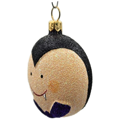 Patricia Breen Dracula Medallion Black Purple Tie Glass Halloween Ornament 2413