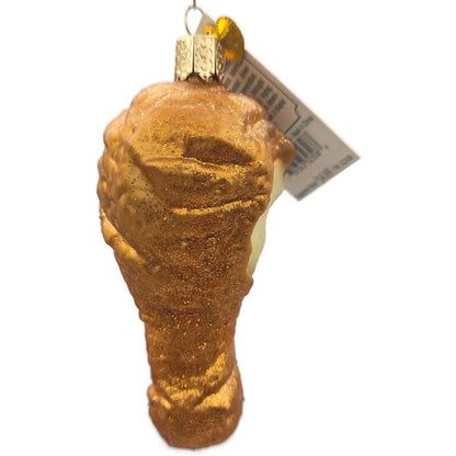 Old World Christmas Fried Chicken Golden Brown Leg Food OWC Blown Glass Ornament