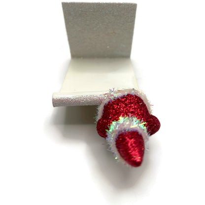 Patricia Breen Christmas Is Here Holly Sprig Santa Red Free Standing Ornament
