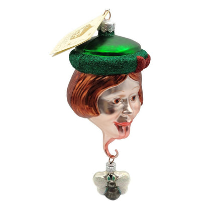 Patricia Breen I Don't Know Why Green Hat Fly 2 Part Christmas Tree Ornament