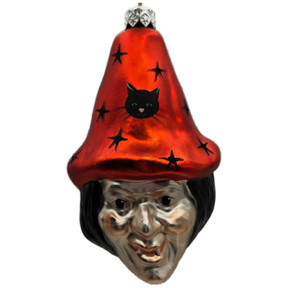 Patricia Breen Witch Hazel Orange Hat Black Cat Halloween Christmas Ornament