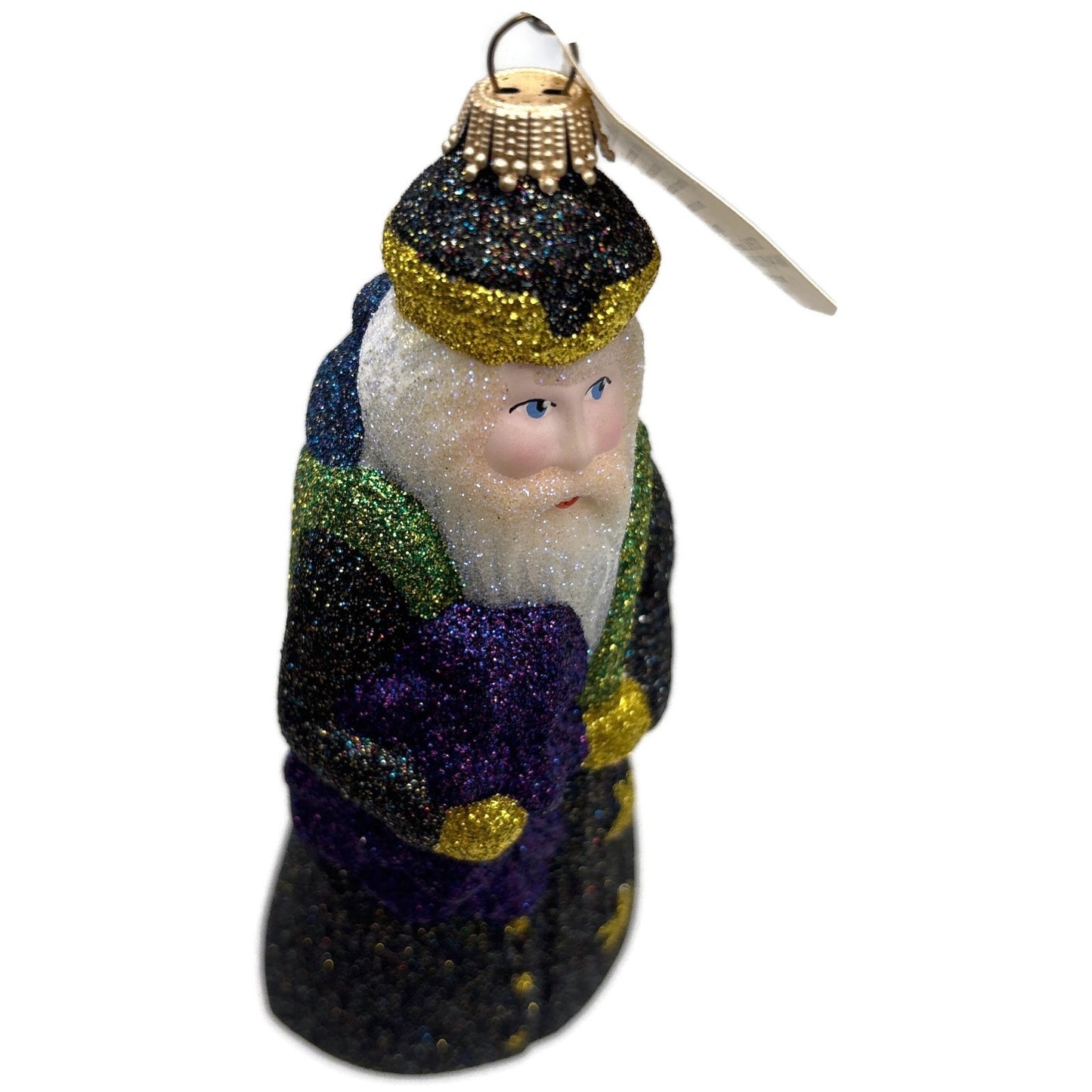 Larry Fraga Mr. Fabulous Glitter Series Green Purple Christmas Tree Ornament