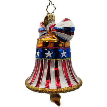 Christopher Radko Freedom Rings Patriotic Bell USA Christmas Ornament 01-0955-0