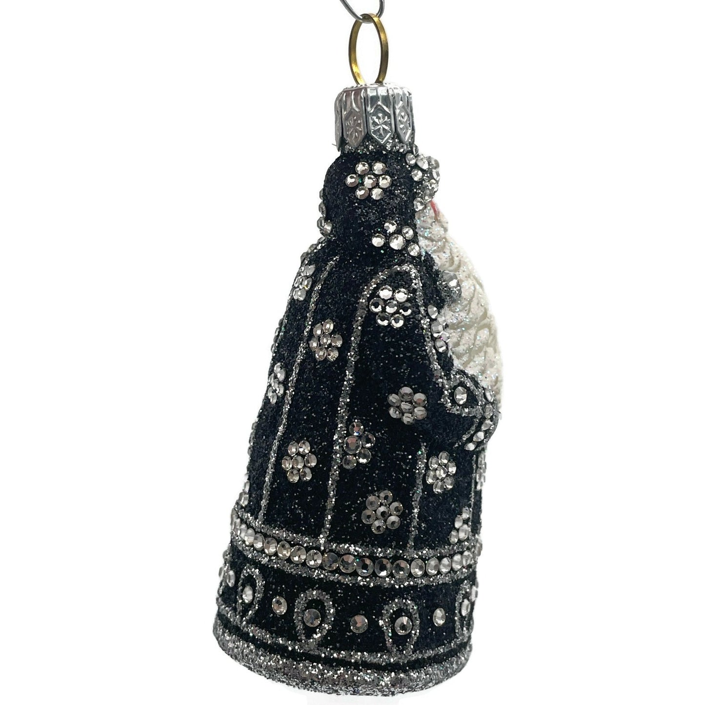 Patricia Breen Miniature Sublime Santa Claus Black Christmas Tree Ornament