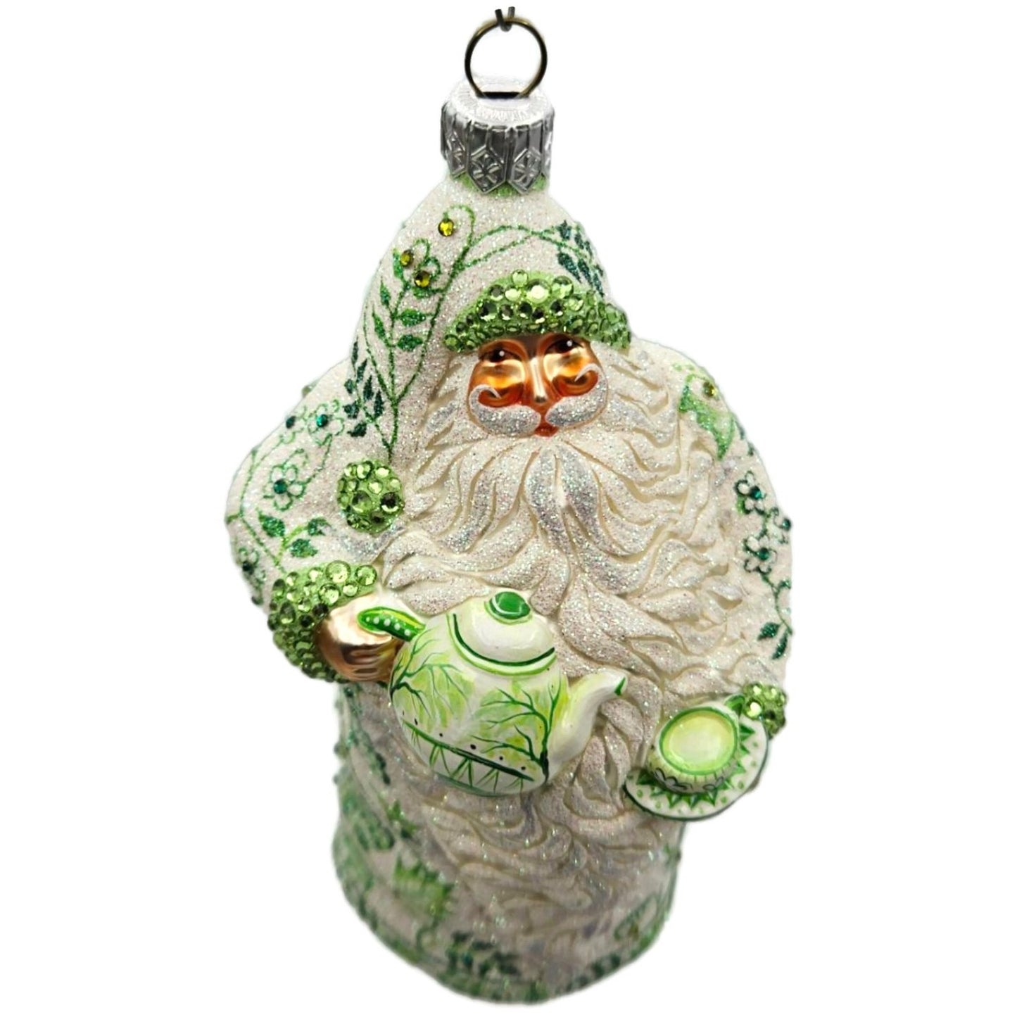 Patricia Breen Connaught Santa Chinoiserie Green Tea Party Christmas Ornament