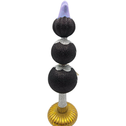 Patricia Breen Ghostly Finial Black Pumpkin Jack-O-Lantern Halloween Tree Topper