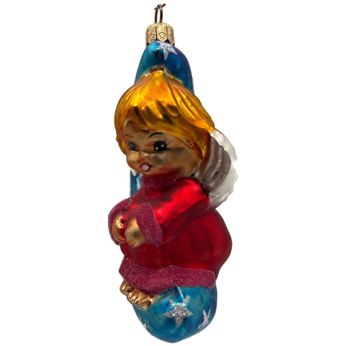 Christopher Radko Watch Over Me Blue Moon Stars Christmas Tree Ornament 97-SP-26