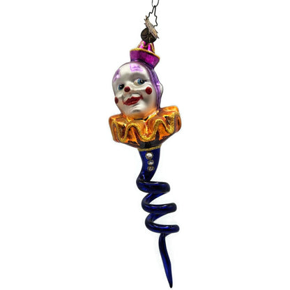 Christopher Radko Clown Snake Corkscrew Spring Twist Halloween Ornament