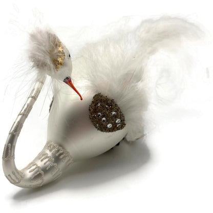 White Swan Glass Clip On Christmas Tree Ornament Timothy De Clue Exclusive