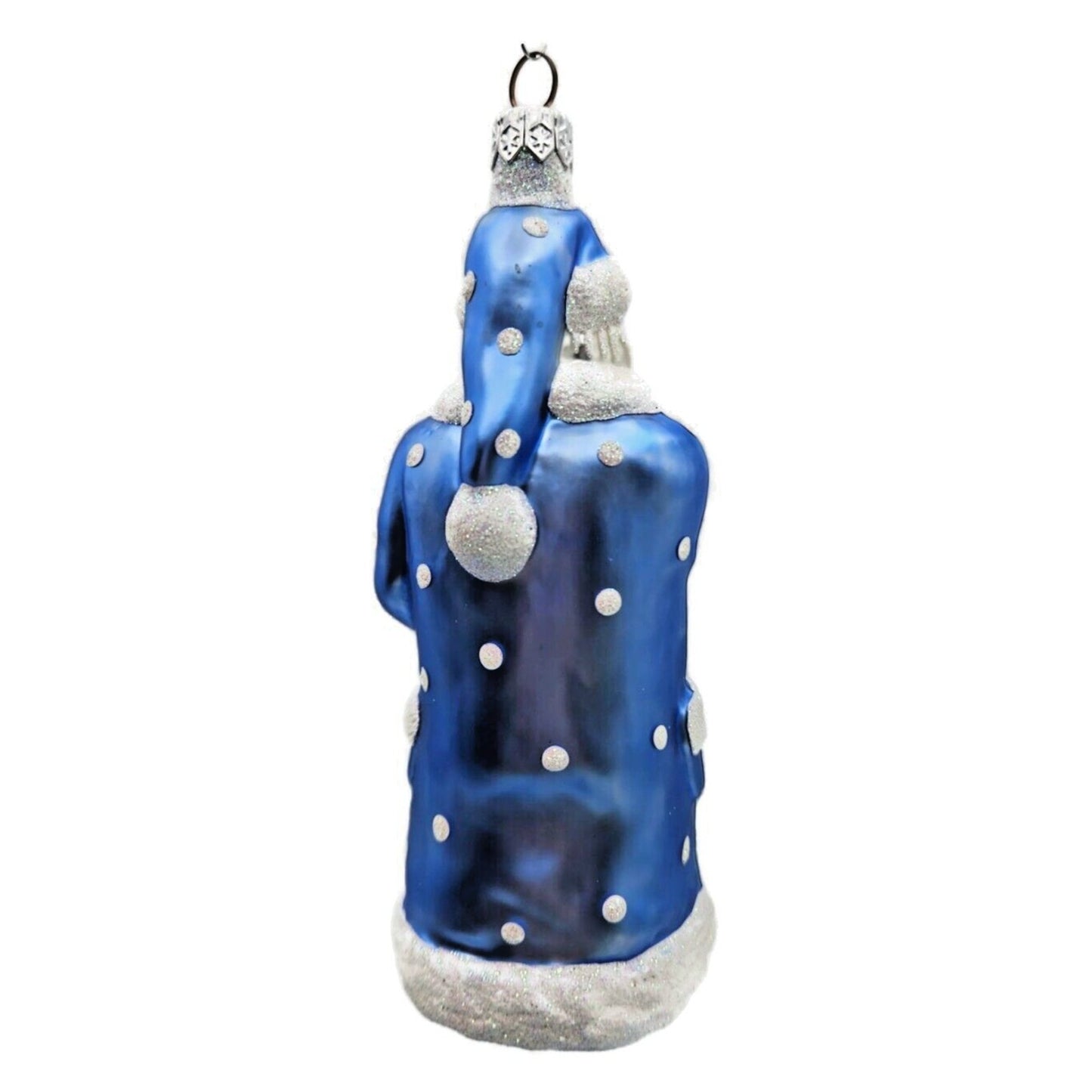 Ornament Patricia Breen Shhhh Santa Claus Blue Pearl Dots Christmas Holiday Tree