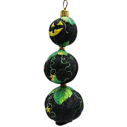 Patricia Breen Kinetic Pumpkinman Black Halloween Christmas Glittered Ornament