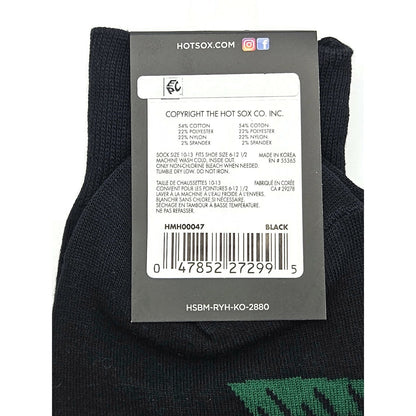 Hot Sox Christmas Socks Pine Trees Black Green Holiday Stocking Stuffers