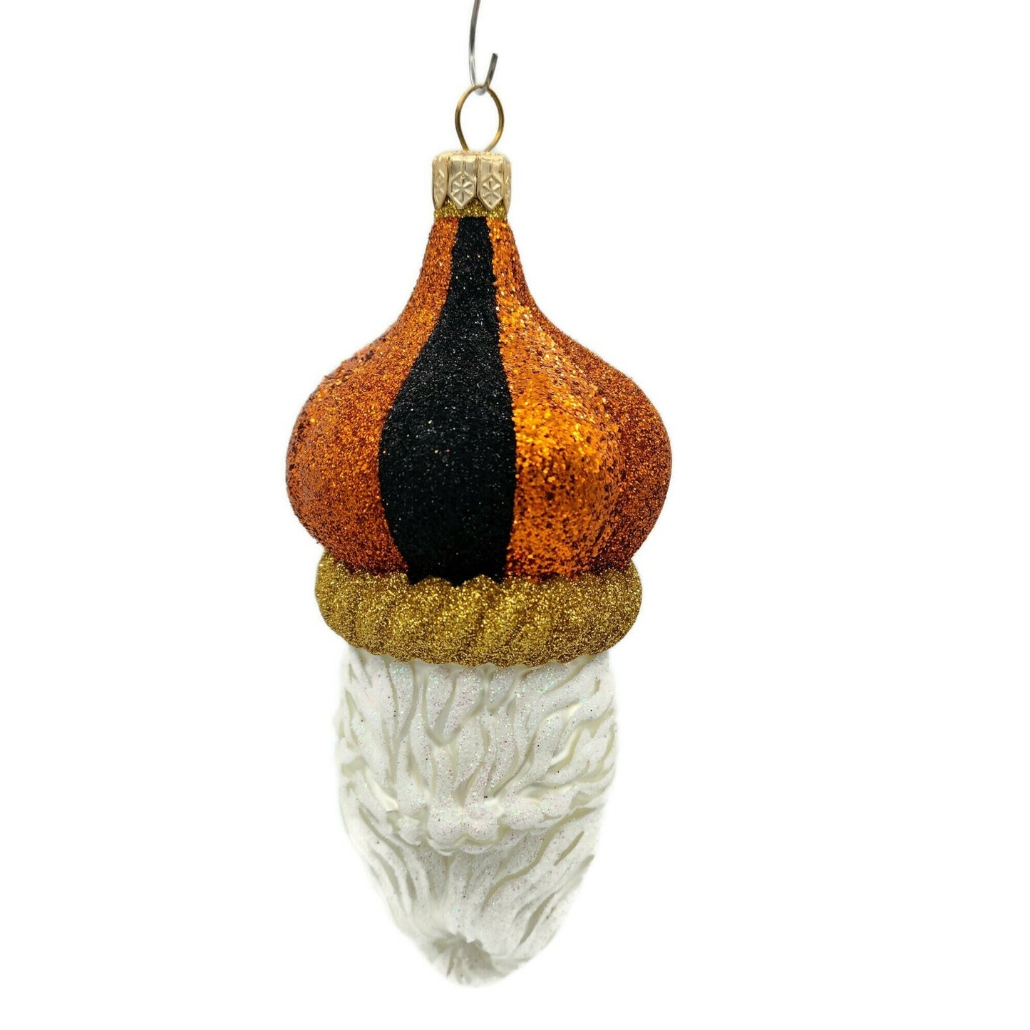 Patricia Breen Carnival Noel Halloween Ornament Santa Orange Black Glittered