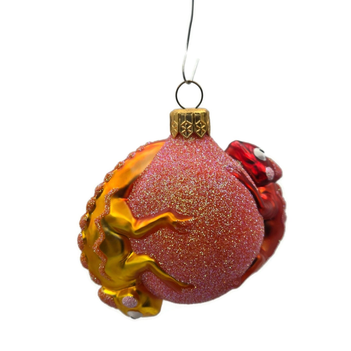 Patricia Breen Once Again for James Orange Yellow Lizard Christmas Tree Ornament