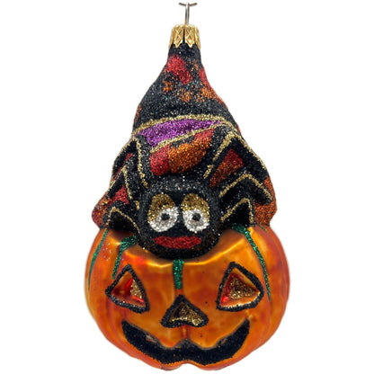 Larry Fraga Creepy Crawler Pumpkin Jack-o-Lantern Spider Halloween Ornament