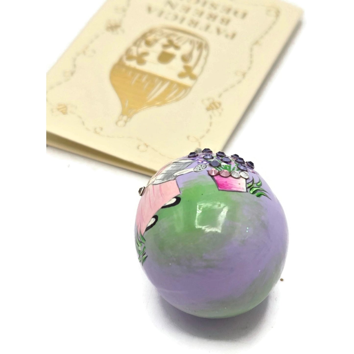 Patricia Breen Miniature Egg Surprise Provencal Bunny Purple Easter Ornament