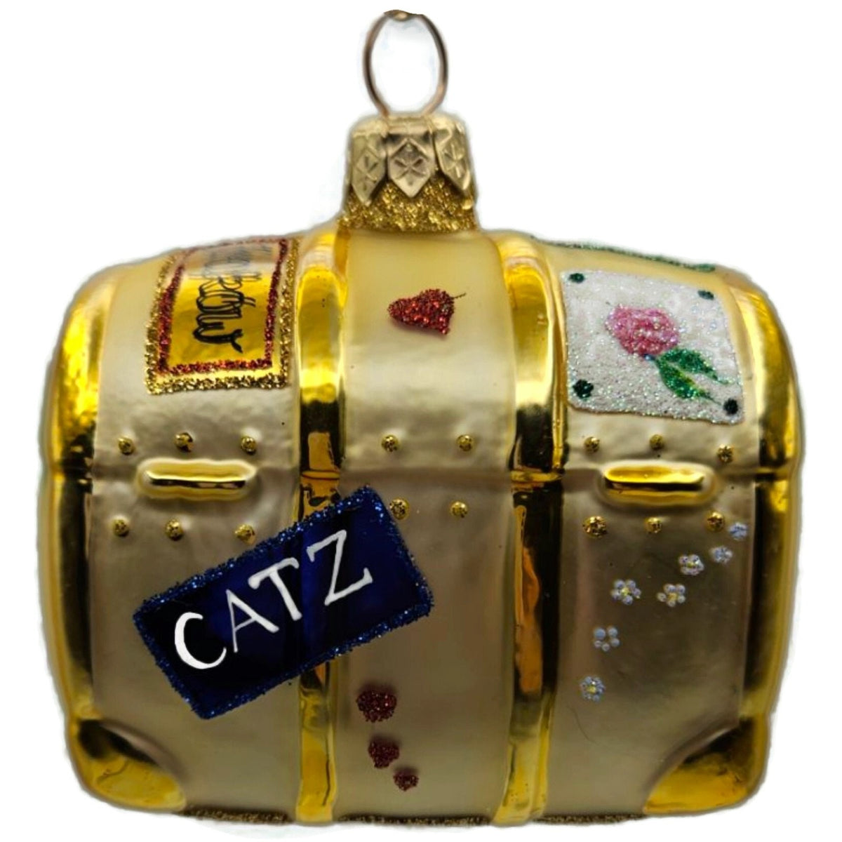 Patricia Breen Bon Voyage Gold Trunk Krakow Portland Christmas Ornament 9903
