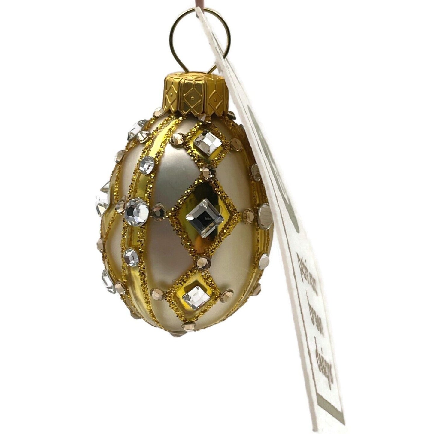 Patricia Breen Miniature Egg Henri Gold Crystals Easter Christmas Tree Ornament
