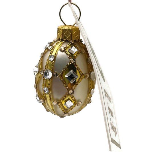 Patricia Breen Miniature Egg Henri Gold Crystals Easter Christmas Tree Ornament