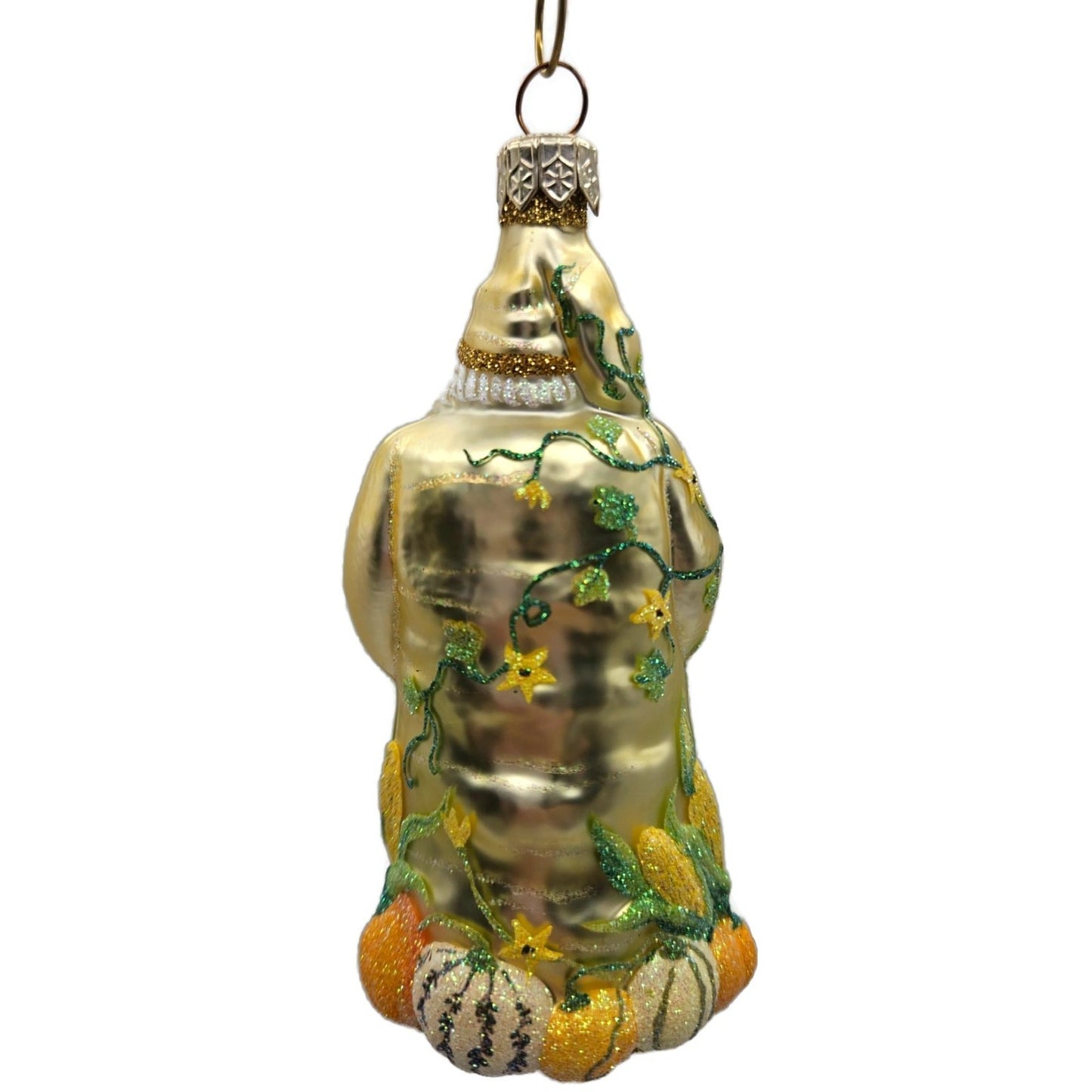 Patricia Breen Harvest Santa Gold Pumpkins Flowers Fall Christmas Ornament 2230