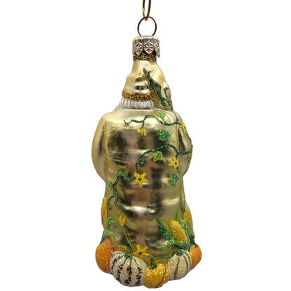 Patricia Breen Harvest Santa Gold Pumpkins Flowers Fall Christmas Ornament 2230