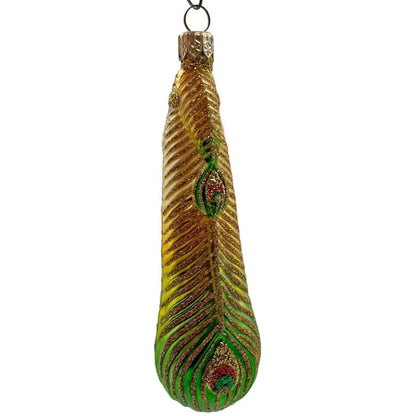 Patricia Breen Peacock Icicle Gold Green Santa Claus Christmas Tree Ornament