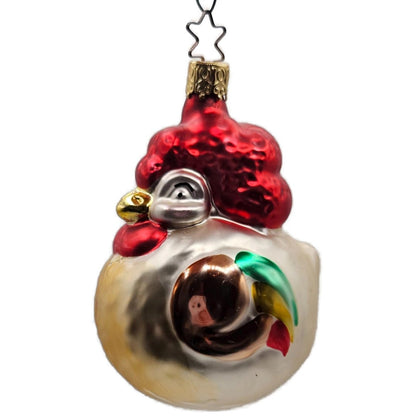 Inge Glas Proud Rooster Old World Christmas Hand Blown Glass Holiday Ornament
