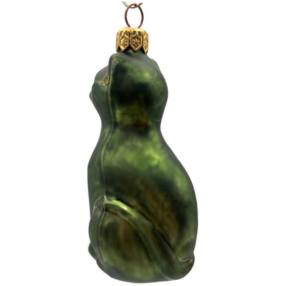 Patricia Breen Egyptian Cat Or Pharaoh's Cat Matte Green Christmas Tree Ornament