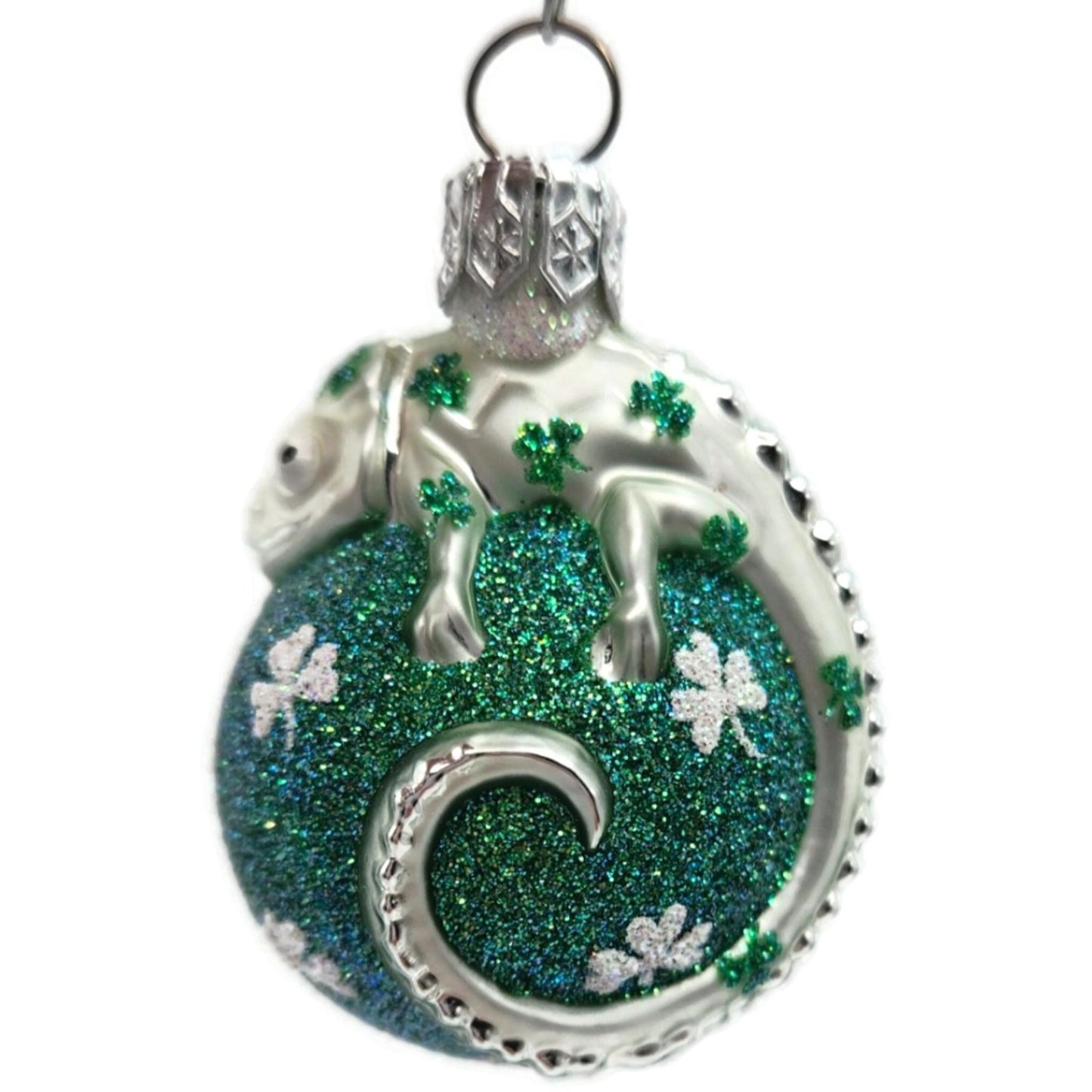 Patricia Breen Miniature Chameleon Surprise Shamrocks St Patricks Day Ornament