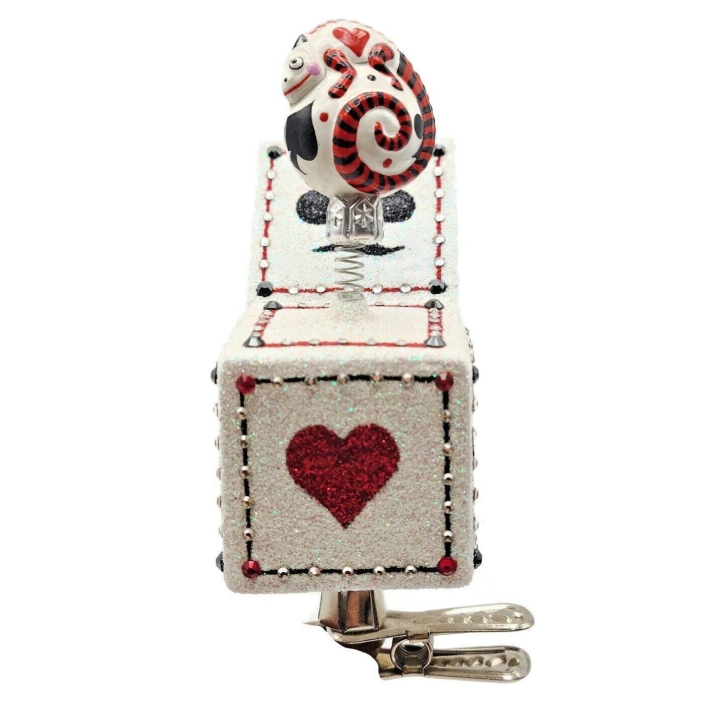 Patricia Breen Pop Goes the Chameleon Card Suits Clip On Christmas Tree Ornament