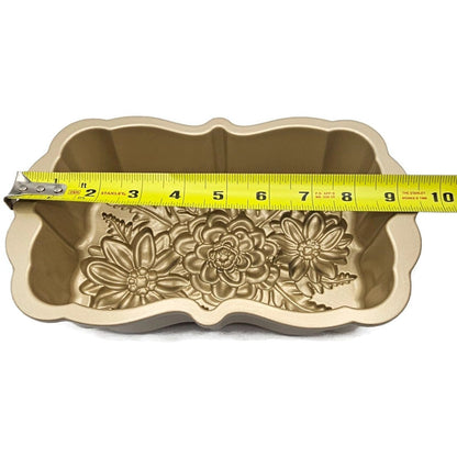 Wildflower Loaf Cake Pan 6 Cup Heavy Cast Gold Williams Sonoma Nordic Ware