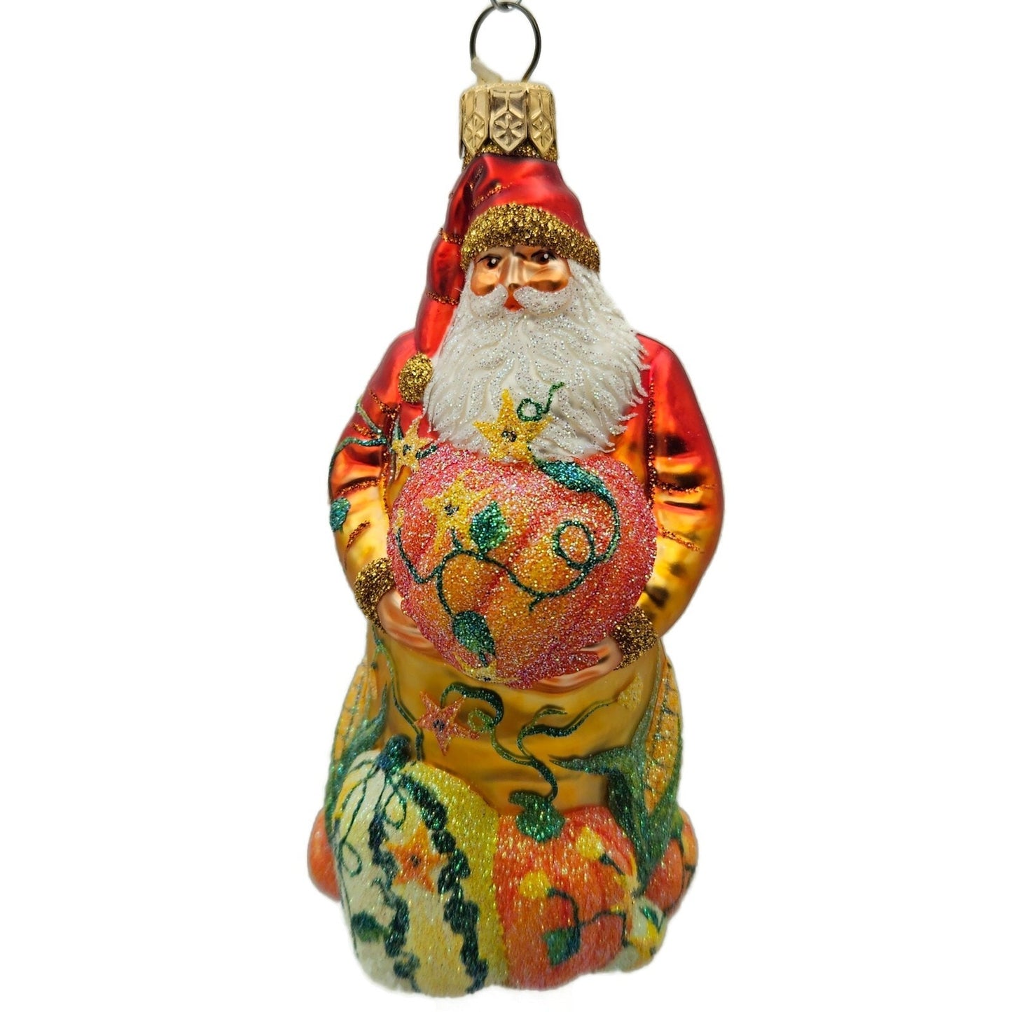 Patricia Breen Harvest Santa Orange Pumpkins Autumnal Fall Christmas Ornament