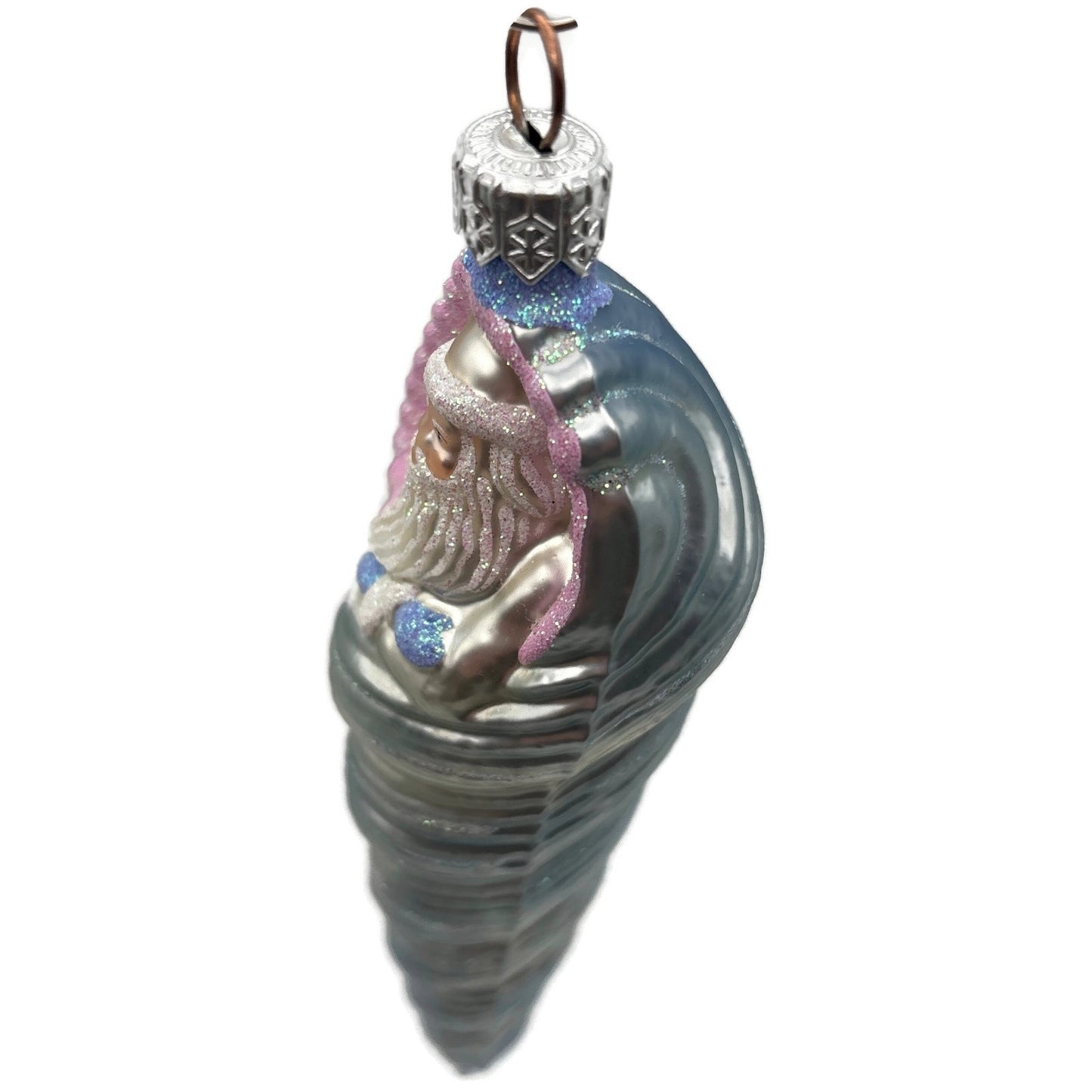 Patricia Breen Triton Santa Blue Pearl Suit Summer Nautical Christmas Ornament