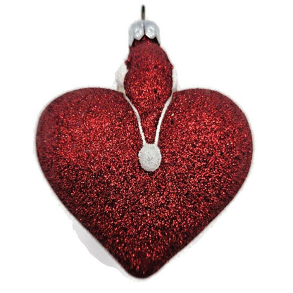 Ornament Patricia Breen Santa du Coeur Red Valentines Heart Glittered Holiday