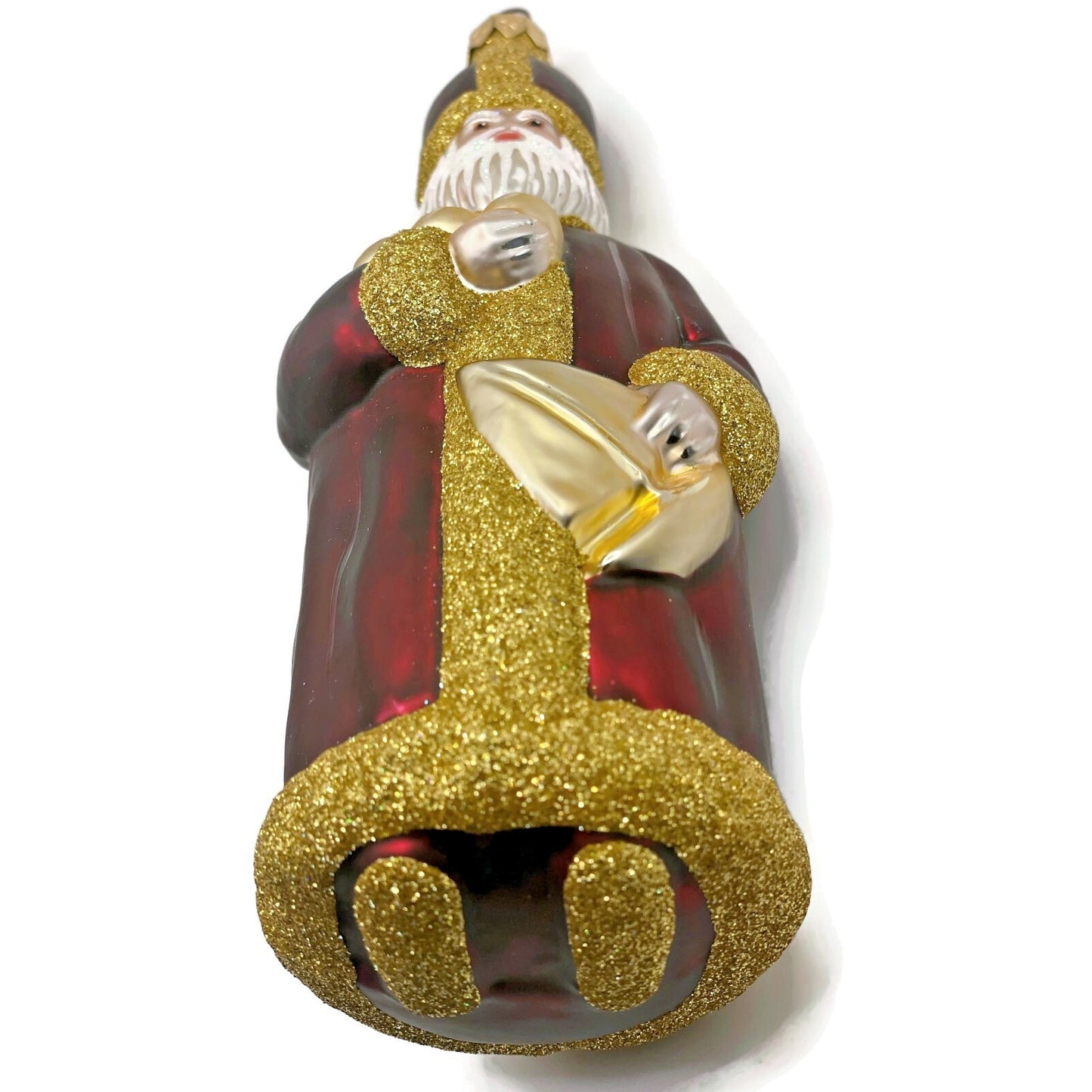 Patricia Breen Saint Nicholas Bordeaux Gold Glitter Christmas Tree Ornament