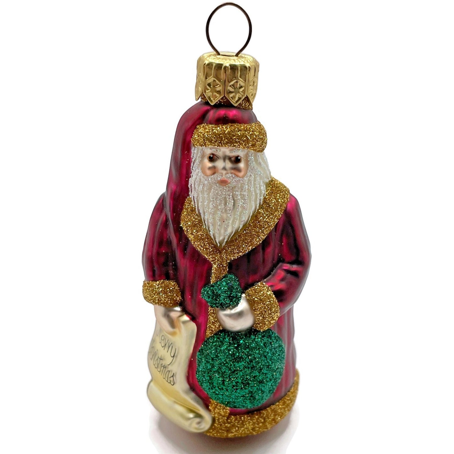 Patricia Breen Miniature Gift of the Season Bordeaux Merry Christmas Ornament
