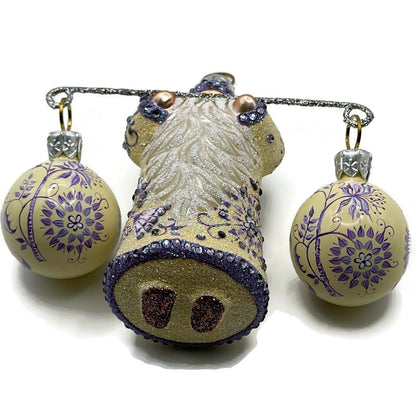 Patricia Breen Balance Chinoiserie Violet Santa Claus Spring Christmas Ornament