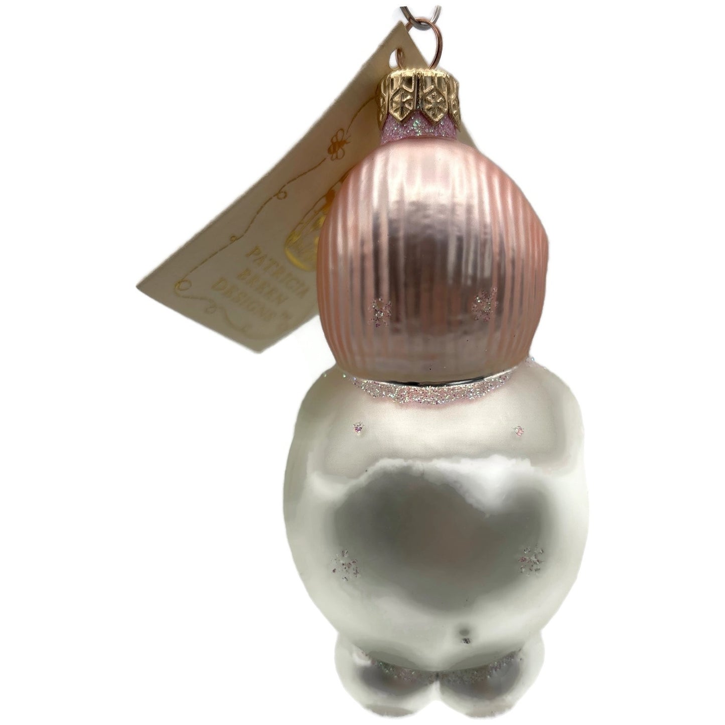 Patricia Breen Snowbaby Pink Gold White Snowman Christmas Tree Ornament
