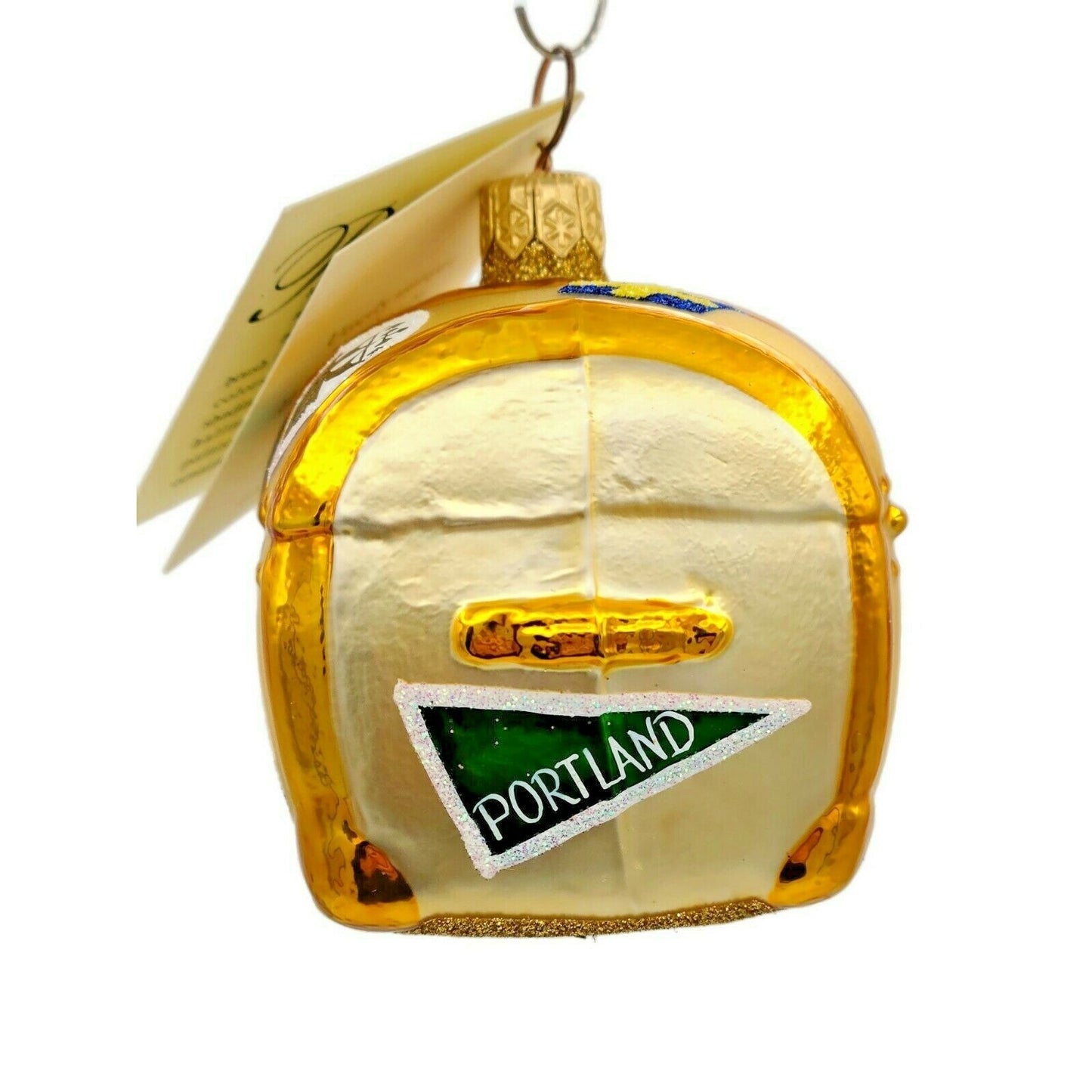 Patricia Breen Bon Voyage Gold Portland Green Triangle Christmas Ornament CATZ