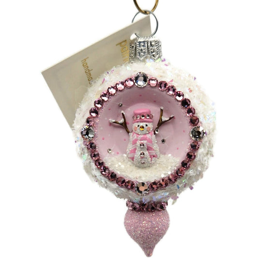 Patricia Breen Memento Reflector Snowman Pink Christmas Tree Ornament HCB