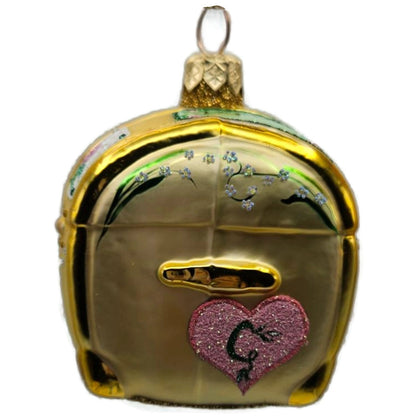 Patricia Breen Bon Voyage Gold Trunk Krakow Portland Christmas Ornament 9903